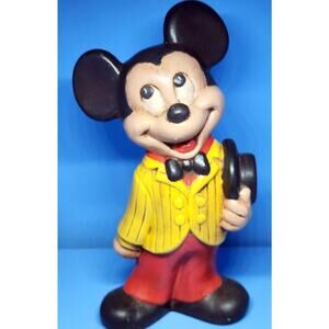 1970's Walt Disney Productions Mickey Mouse Figurine 9.5" Vintage Ceramic